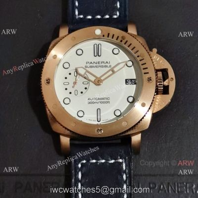 Clone Panerai Submersible Bianco 42mm Watch Rose Gold Pam01223 1