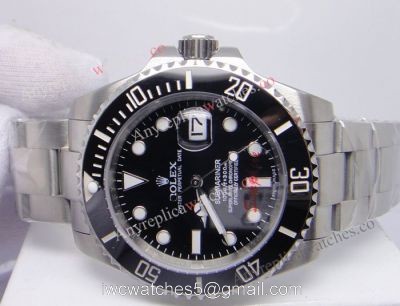 Replica Rolex Submariner Watch SS Black Dial Ceramic Bezel Mens Watch 1