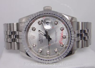 Rolex SS Jubilee Silver Diamond Men Datejust Watch 1