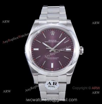 1:1 Best Edition Replica Rolex Oyster Perpetual Purple Dial 39mm Watch ARF 904L Swiss 2836 Movement 1