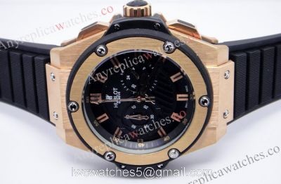 Hublot KING POWER Replica Watch 48mm Rose Gold and Black Rubber 1