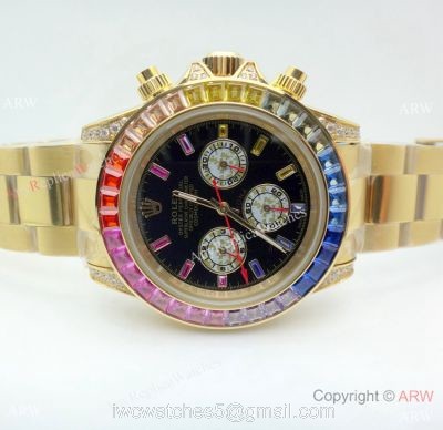 Rolex Rainbow Replica Watch 40mm Yellow Gold Automatic Movement 1