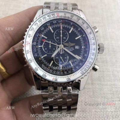 Breitling Navitimer World GMT Stainless Steel Black Dial 46mm Replica 1