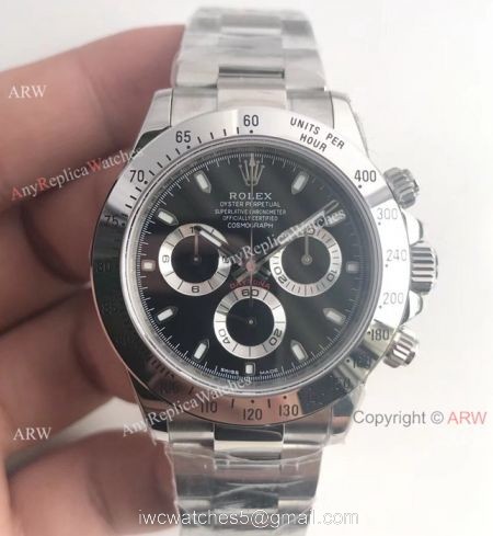 1:1 Clone Rolex Cosmograph Daytona Black Face Watch / Noob Daytona 4130 1