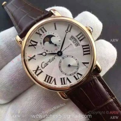 Copy Swiss Cartier Louis Moon Phase Watch Rose Gold 1