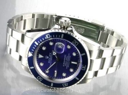 Classic Model Replica Rolex Submariner Blue Face Blue Bezel Stainless Steel Watch 1