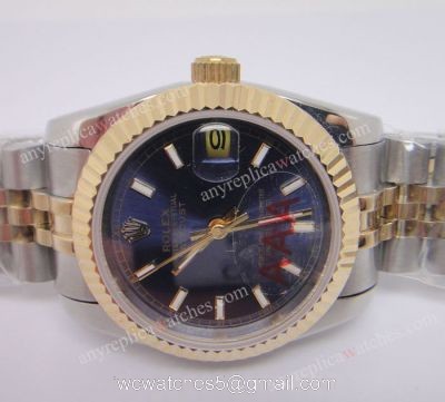 Rolex Datejust Replica Watch 2-Tone Jubilee Blue Dial 1