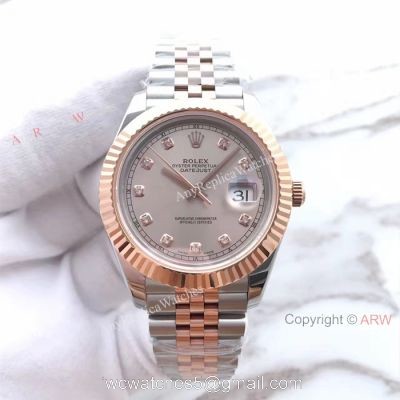 (EW) Replica Rolex Datejust 2 Diamond Rolex Replica Watch 2-T Rose Gold Gray Face 1