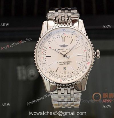 Best Replica Breitling Navitimer 1 Stainless Steel White Dial Watch 1