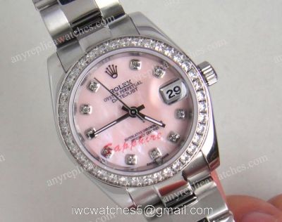 Rolex Datejust Watch SS Oyster / Pink MOP dial / Diamond markers / Diamond bezel 31mm 1