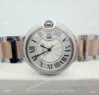 Replica Cartier Ballon Bleu 2 Tone Rose Gold Quartz Watch 36mm 1