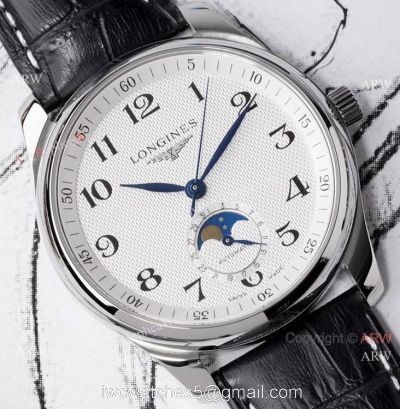 Swiss Grade 1 Longines Master Moon Phase 40mm Watch White Face 1