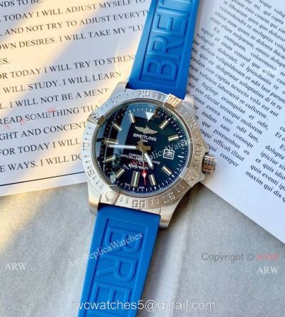 Replica Breitling Avenger Automatic 44mm Watch Blue Rubber Strap 1