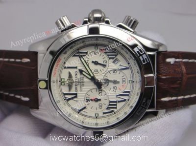 Breitling Chronomat B01 44mm White w/ Brown Leather Band 1