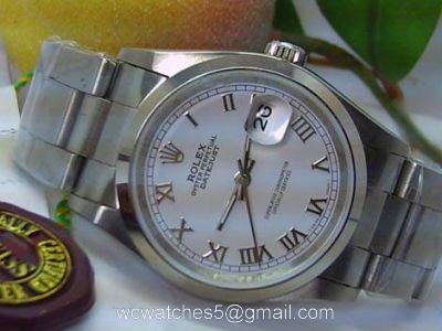 Rolex Datejust Stainless Steel Oyster Band Silver Roman Face Replica Watch 1
