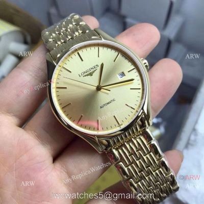 Swiss Replica Longines 39mm Watch All Gold Sapphire crystal 1