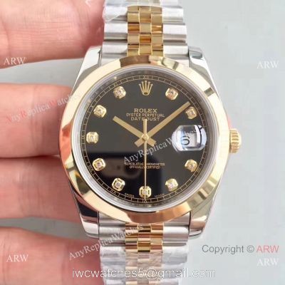(EW) Rolex DateJust II Black Dial Jubilee ETA3255 Watch Diamond Rolex Replica Watch 1
