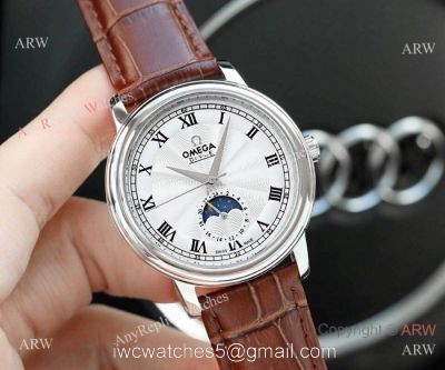 Best Copy Omega De Ville SS White Moonphase Dial 40MM Watch 1