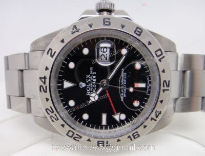 Rolex 116570 Explorer II GMT Stainless Steel Black Dial 40mm Watch 1