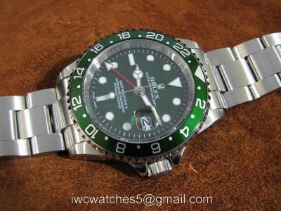 Rolex GMT-Master II Stainless Steel Green Face Green Bezel Mens Watch 1