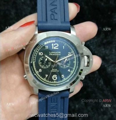 Panerai Luminor PCYC Chrono SS Blue Face Watch Replica 1