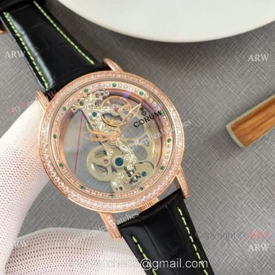 Copy Golden Bridge Corum Watch Diamond Bezel Rose Gold 1