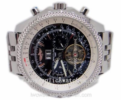 Breitling Bentley Mulliner Tourbillon Replica Watch SS Black Face Automatic Replica Watches 1