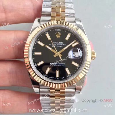 (EW) Copy Rolex Datejust II 2-Tone Jubilee Black Face watch ETA 3255 1