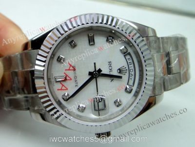 Replica Rolex Day Date II Watch 41mm SS White MOP 1