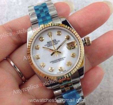 Replica Rolex Datejust MOP White Face Watch 31mm 1
