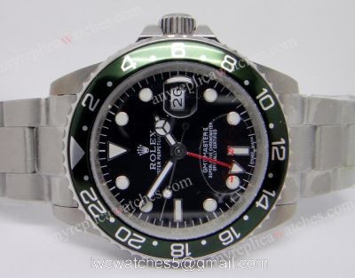 COPY ROLEX GMT MASTER II GREEN BEZEL BLACK DIAL WATCH 1