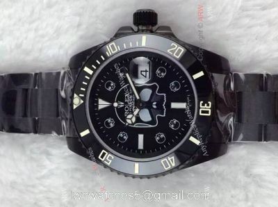 All Black Rolex Mastermind Submariner Watch: Rolex Skull Watch 1
