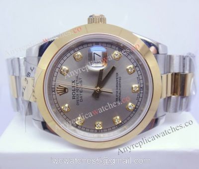 Rolex Datejust II Replica Watch 41mm 2-Tone Silver Face Round Bezel 1
