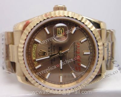 1:1 Copy Rolex Day-Date Full Yellow Gold Mens Watch High Quality 1