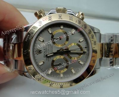 Replica Rolex Daytona Watch 2-Tone Gray Dial Men Size 1