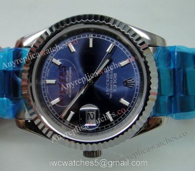 Replica Rolex Datejust Oyster Bracelet Blue Face Rolex Couple Watches 36mm 1