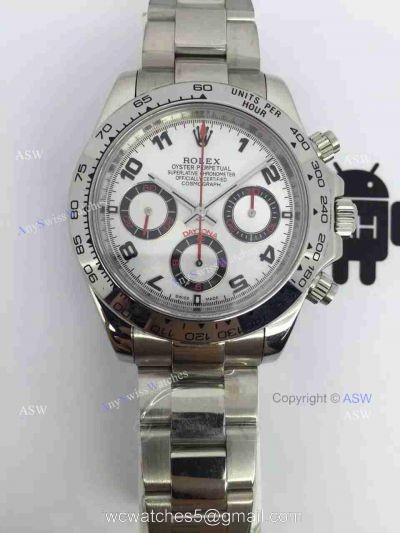 Swiss Grade One Rolex Daytona Valjoux 7750 Watch Silver Dial Arabic markers 1
