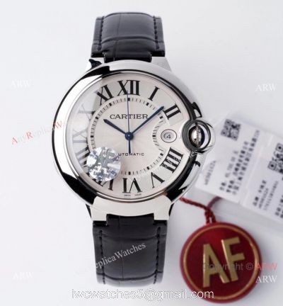 1-1 Best Edition AF Factory Ballon Bleu Cartier Leather Strap Watch 42mm 1