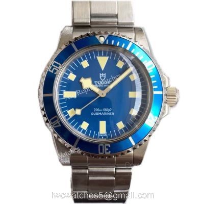 Tudor Snowflake Vintage Watch Replicas Stainless Steel Blue Bezel Asia 2836 Movement 1