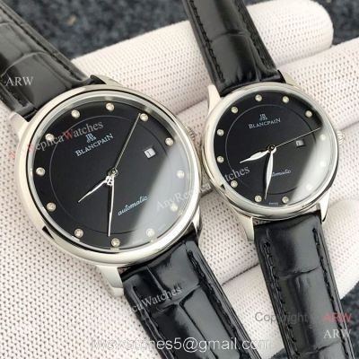 High Quality Copy Blancpain Lovers Watches SS Black Dial 1