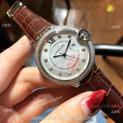 Copy Ballon Bleu de Cartier Watch Lady 36mm Diamond Bezel 1
