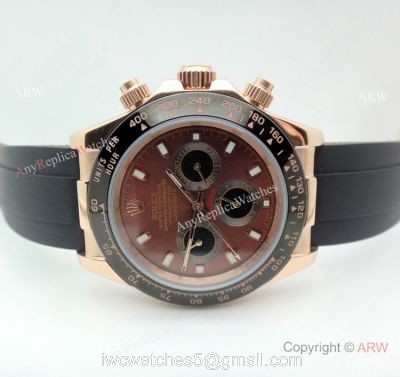 New Rolex Daytona Chocolate Replica Wath Oysterflex Rubber Strap 1