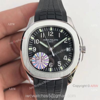 Best Replica Patek Philippe Aquanaut Ss Black Dial Watch Swiss Grade 1
