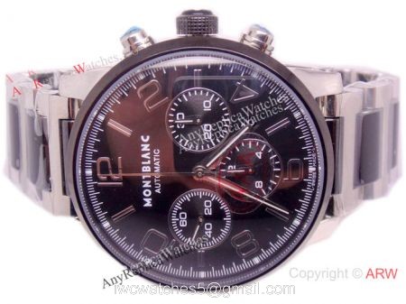 Swiss Grade Replica Montblanc Timewalker Chronograph Watch Black Ceramic 1