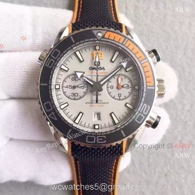(OM)Swiss Replica Omega Seamaster 600m Watch White Dial Black Gummy Band 1
