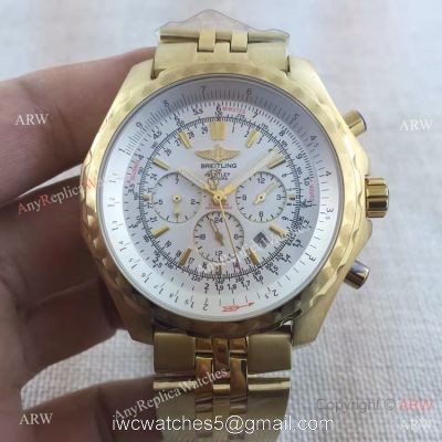 Replica Breitling Bentley Motors White Dial Yellow Gold AAA Quality 1