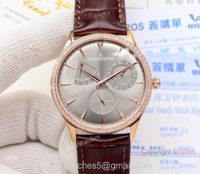 Clone Jaeger-LeCoultre Master Reserve de Marche Watch Rose Gold Diamond Gray Dial 1