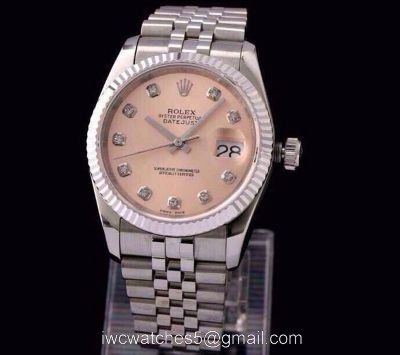 ROLEX DATEJUST SWISS ETA3135 WATCH PINK DIAMOND FACE 1