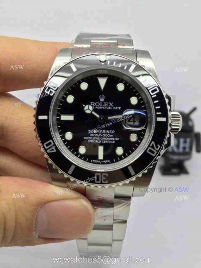 Swiss Replica Rolex Submariner ETA2836 Black Ceramic Watch / Noob Factory Watches 1