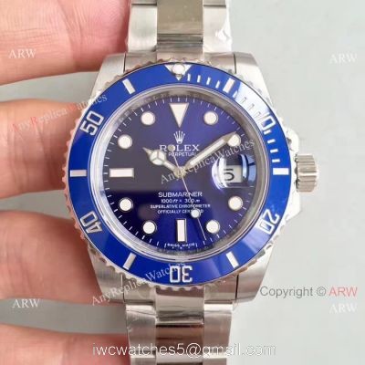 Noob Factory 3135 Replica Submariner Rolex Watch Stainless Steel Blue Dial 1